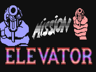 Mission Elevator title screen for Commodore 64
